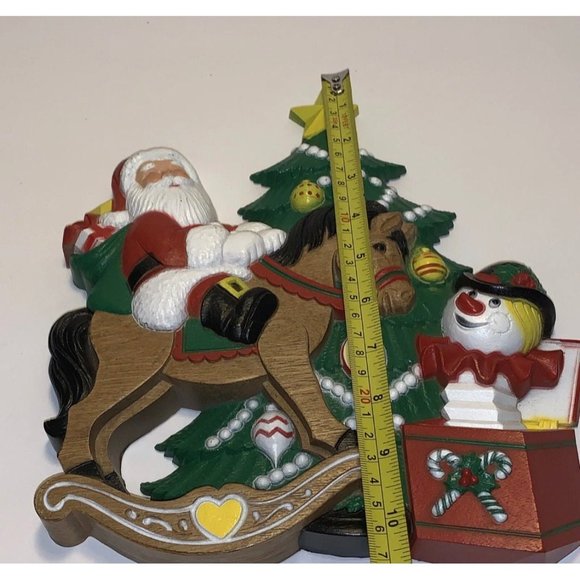 Burwood #3123 Santa Homco Christmas Toy Collage Vtg Rocking Horse Wall Plaque - Picture 4 of 4